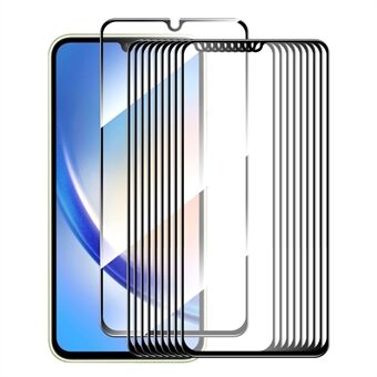 ENKAY HOED Prince 10Pcs voor Samsung Galaxy A34 5G Zijdedruk Screen Protector 0.26mm 9H 2.5D Hoge Aluminium-silicium Glas Film