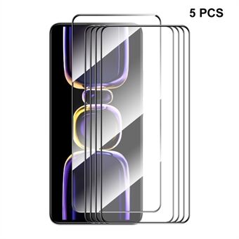 ENKAY HAT Prince 5 stks 0.26mm 9 H Hoge Aluminium-silicium Glas Film voor Xiaomi Redmi K60E 5G, zijde Afdrukken 2.5D Screen Protector