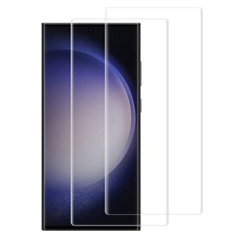 RURIHAI 2 stks / set voor Samsung Galaxy S23 Ultra gehard glas schermbeschermer 3D gebogen UV-scherm Flim (vingerafdruk ontgrendelen)
