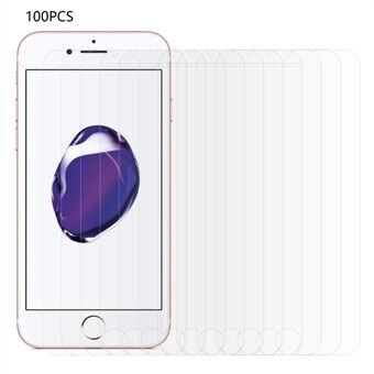 100 Stuks Voor iPhone 7 / 8 4.7 inch / SE (2022) / SE (2020) Arc Edge Gehard Glas Telefoon Screen Protector HD Clear Anti- Scratch Film