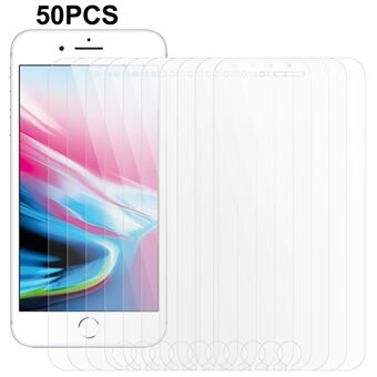 50 stks / set voor iPhone 7 / 8 / SE (2020) / SE (2022) Telefoon Screen Protector 2.5D 0.3mm HD Gehard Glas Film