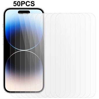 50 Stks / set Voor iPhone 14 Pro Gehard Glas Beschermfolie 0.3mm 2.5D Arc Edge HD Telefoon Screen Protector