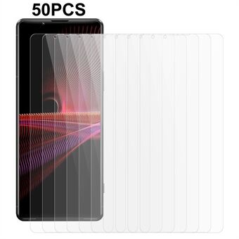 50PCS Voor Sony Xperia 1 III 5G Gehard Glas 2.5D Arc Screen Protector Anti-Explosie 0.3mm Screen Film
