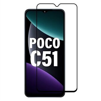RURIHAI 0.26mm Screen Protector voor Xiaomi Poco C51 4G, Hoge Aluminium-silicium Glas Secundaire Verharding Volledig Scherm Telefoon Film