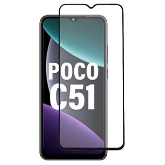 Voor Xiaomi Poco C51 4G gehard glas Full Screen Protector Black Edge Full Glue Silk Printing Film