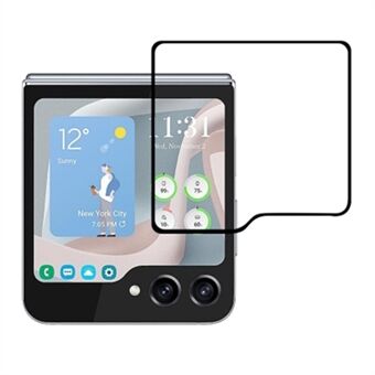 Voor Samsung Galaxy Z Flip5 5G Gehard glas Full Screen Protector Silk Printing Full Glue Rear Small Screen Film