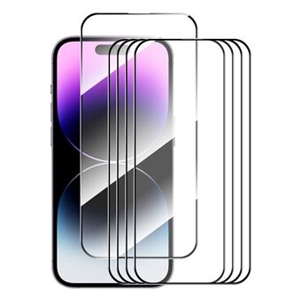 ENKAY HOED Prince 5 Stuks Voor iPhone 15 Pro Zijde Afdrukken Ultra Clear Film 2.5D 0.26mm Hoge Aluminium-silicium Glas Screen Protector