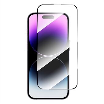 ENKAY HAT Prince Voor iPhone 15 Pro 2.5D 0.26mm Screen Protector Zijde Afdrukken Volledige Lijm Hoge Aluminium-silicium Glas Volledige Cover Film