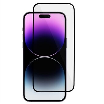 PDGD Hoge Aluminium-silicium Glas Protector Voor iPhone 15 Pro Max, 3D Arc Edge Cold Carving Zijde Afdrukken Volledige Lijm Screen Film
