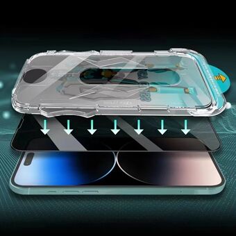 JRNLT Voor iPhone 13 Pro Max / 14 Plus Screenprotector 28 graden Anti- Spy Privacybescherming Gehard glasfilm