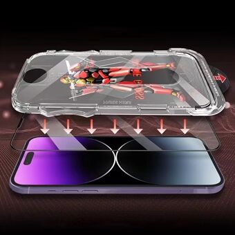 JRNLT Voor iPhone 13 Pro Max / 14 Plus Mat gehard glas Screenprotector Anti-explosie Zijde Afdrukken Film