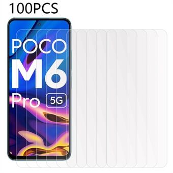100PCS voor Xiaomi Poco M6 Pro 5G telefoon gehard glasfilm HD transparante schermbeschermer