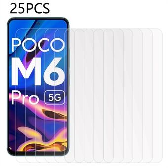25PCS schermbeschermer voor Xiaomi Poco M6 Pro 5G, gehard glas Ultra Clear beschermende schermfilm