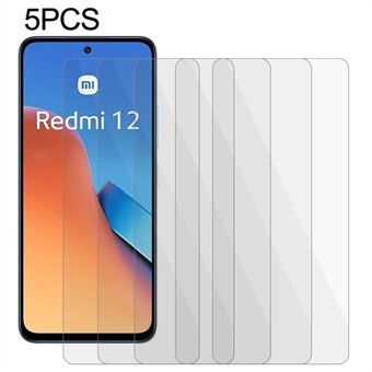 5 stuks voor Xiaomi Redmi 12 5G gehard glas film 0,3 mm helder 2,5D anti- Scratch schermbeschermer