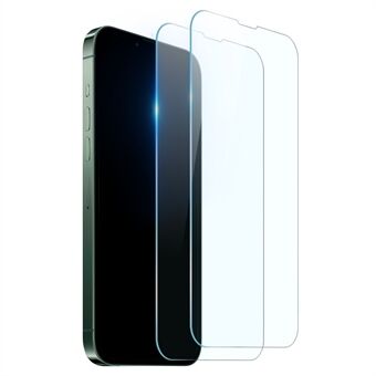 NORTHJO 2 Stks/set voor iPhone 14 6.1 inch A + 0.3mm 2.5D Crystal Premium Gehard Glas Film Anti-vingerafdruk Anti- Scratch Screen Protector