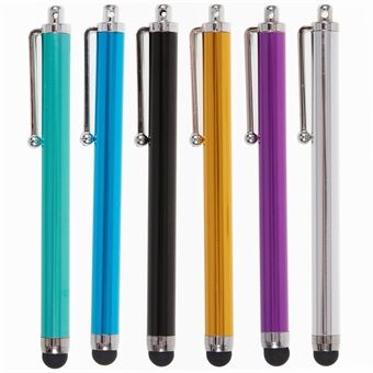 6 stks / set passieve stylus voor telefoons tablets, hoge Precision siliconen tip touchscreen stylus pen