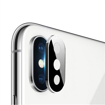 Metalen bumper + cameralensringbeschermer van Ring glas voor iPhone X 5,8 inch