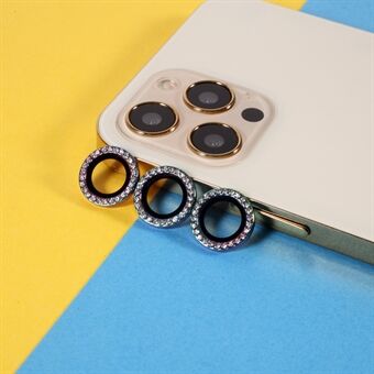 3 stuks Crystal Lens Protector Cover [Kleur Willekeurig] voor iPhone 11 Pro/11 Pro Max/12 Pro Lens Glas Metalen Ring