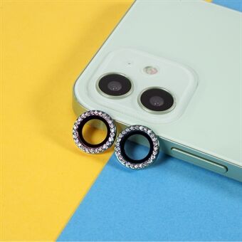 2 Bling Crystal Lens Glass Protector Cover Ring [Kleur Willekeurig] voor iPhone 11/12 mini/12 "