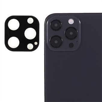 Metalen camerakap Lensframe Achterkant Helcover Achterkant van gehard glas voor iPhone 13 Pro Max 6.7 inch - Zwart
