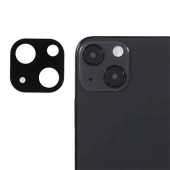 Gehard glas cameralensbeschermer metalen beschermende Ring voor iPhone 13 mini 5.4 inch - zwart