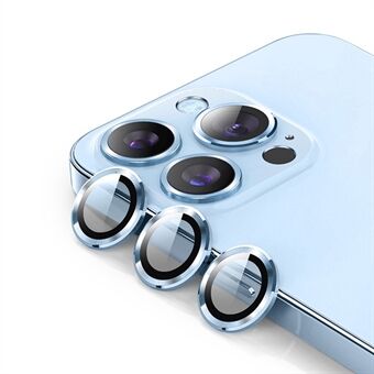 ENKAY Hoge Helderheid 9H Gehard Glas in Aluminiumlegering Achteruitrijcamera Lens Ring Cover Protector (3st / groep) voor iPhone 13 Pro / 13 Pro Max