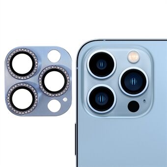 RURIHAI Strass Gehard Glas Camera Lens Cover Film + Aluminium Anti-kras voor iPhone 13 Pro Max 6.7 Inch / iPhone 13 Pro 6.1 Inch