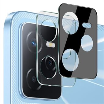 IMAK Voor Realme Narzo 50A Prime Geïntegreerde Camera Lens Screen Protector Gehard Glas Lens Film + Acryl Lensdop (Zwarte Versie)