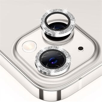 ENKAY HAT Prince Voor iPhone 13 6.1 inch/13 mini 5.4 inch 1 Set Gehard Glas + Aluminium Camera Lens Protector Strass Decor HD Clear Lens Film