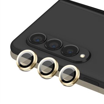 ENKAY HOED Prince Voor Samsung Galaxy Z Fold4 5G 1 Set Camera Lens Protector Gehard Glas Aluminium Ring HD Clear Lens Film