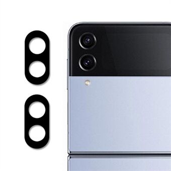 ENKAY HOED- Prince 2 Stks/set Voor Samsung Galaxy Z Flip4 5G Anti-slijtage HD Volledige Dekking Achteruitrijcamera Lens Protector Zijde Afdrukken Gehard Glas Lens Film