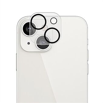 AMORUS Voor iPhone 14 6.1 inch Camera Lens Protector Gehard Glas Volledige Lijm Zijde Afdrukken HD Clear Lens Film met Zwarte Nacht cirkel