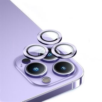 BENKS voor iPhone 14 Pro Max Camera Lens Protector Volledige Cover Clear Hoge Aluminium-silicium Glas Aluminium Ring Cover: