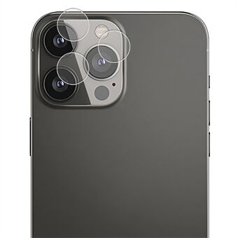 AMORUS 1 set cameralensbeschermer voor iPhone 13 Pro 6,1 inch / 13 Pro Max 6,7 inch, doorzichtige zijden bedrukking Gehard glas Scratch Individuele cameraafdekking aan de achterkant