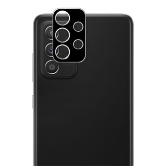 AMORUS voor Samsung Galaxy A73 5G HD heldere cameralensbeschermer Schokbestendig zijdeafdrukken Gehard glazen lensfilm - zwart