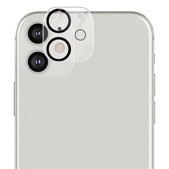 AMORUS HD Camera Lens Protector voor iPhone 12 6.1 inch, Stofdicht Zijde Afdrukken Gehard Glas Camera Lens Film met Zwarte Cirkel