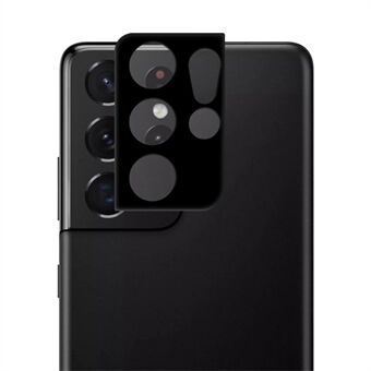 AMORUS voor Samsung Galaxy S21 Ultra 5G cameralensbeschermer zijde afdrukken HD helder gehard glas anti- Scratch lensfilm - zwart