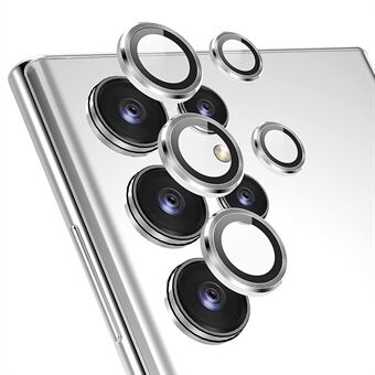 ENKAY HOED Prince Voor Samsung Galaxy S23 Ultra 1 Set Camera Lens Protector Aluminium Gehard Glas Night Circle Camera Ring Cover