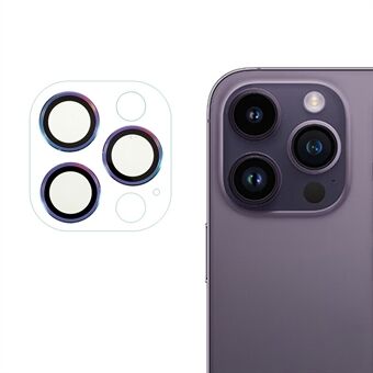 RURIHAI telefoon achteruitrijcamera lensbeschermer voor iPhone 14 Pro / 14 Pro Max hard metaal + acryl anti- Scratch HD heldere lensfilm - meerkleurig