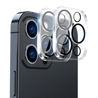 ENKAY HAT- Prince 2 stks/set voor iPhone 14 Pro 6,1 inch/14 Pro Max 6,7 inch cameralensbeschermer Volledige dekking Lensfilm van gehard glas, zwarte Ring