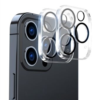 ENKAY HAT- Prince 2 stks / set voor iPhone 13 Pro / 13 Pro Max Full Cover cameralensbeschermer Helder gehard glasfilm, zwarte Ring