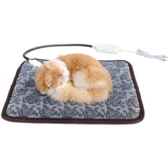 Bloemmotief Huisdier Elektrische Deken Verstelbare Temperatuur Waterdicht Warmer Deken Hond Kat Verwarming Pad, 45*70 cm