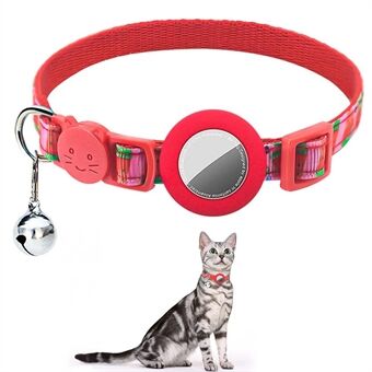 Siliconen hoes voor AirTag Locator Fruitpatroon GPS-tracker Verstelbare halsband voor huisdieren met bel