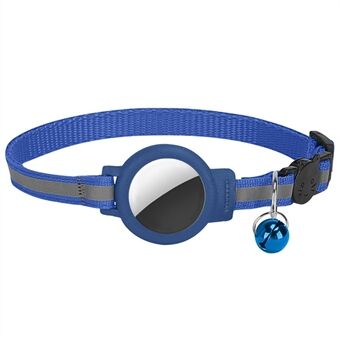 Siliconen hoes voor AirTag reflecterende nylon halsband voor huisdieren GPS-trackerhoes met belhanger