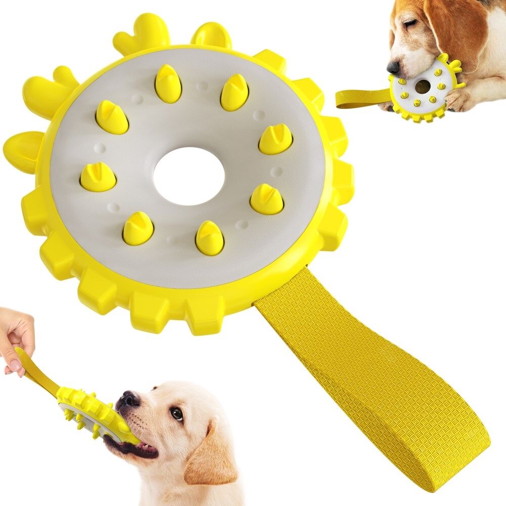 ronde Ring hond tanden reinigen kauwen bijten speelgoed vangen interactief