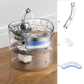 2L automatische kattenwaterfontein voor hondenwaterdispenser Transparante filterdrinkmachine voor huisdierendranken met kraan