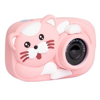 Cartoon Cat Kids Camera 2.4 "IPS HD-scherm 2600W Smart Focus Timing Schieten Videorecorder (met 16G TF-kaart)