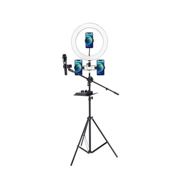 UN-700 10 \'\' LED- Ring met statief en 3 telefoonhouders voor selfie YouTube- Stand Make-up