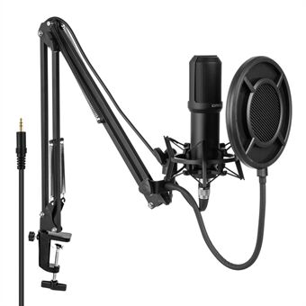 YANMAI Q10 3,5 mm professionele studio-opname Zingen omroepmicrofoon met beugel Shock Mount Pop-filterset