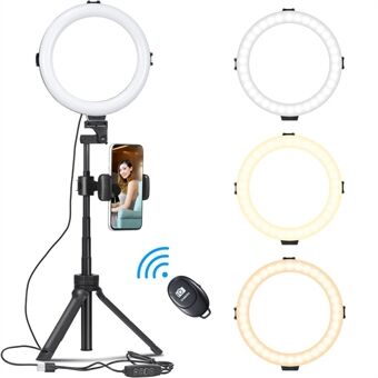 VIJIM Combo 4 Live-uitzending LED- Ring met telefoonhouderstandaard en selfie-release